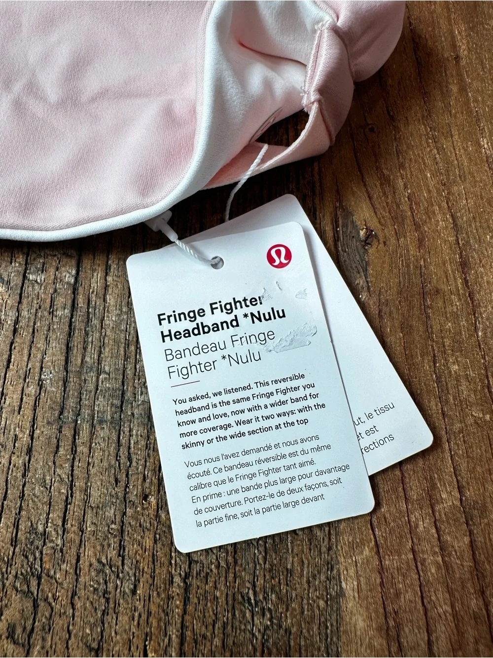 lululemon athletica Pale Pink Stretch Bandeau Headband